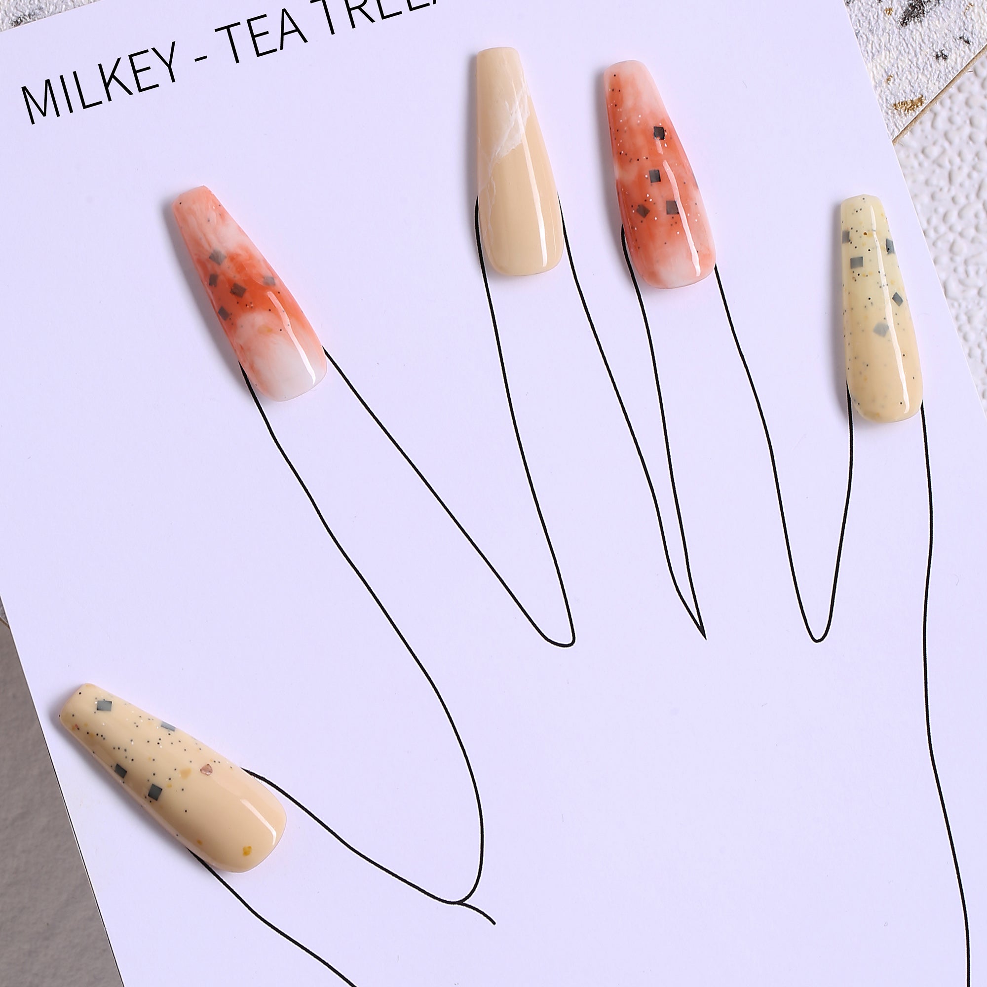 Milky-Tea Terrazzo Gel