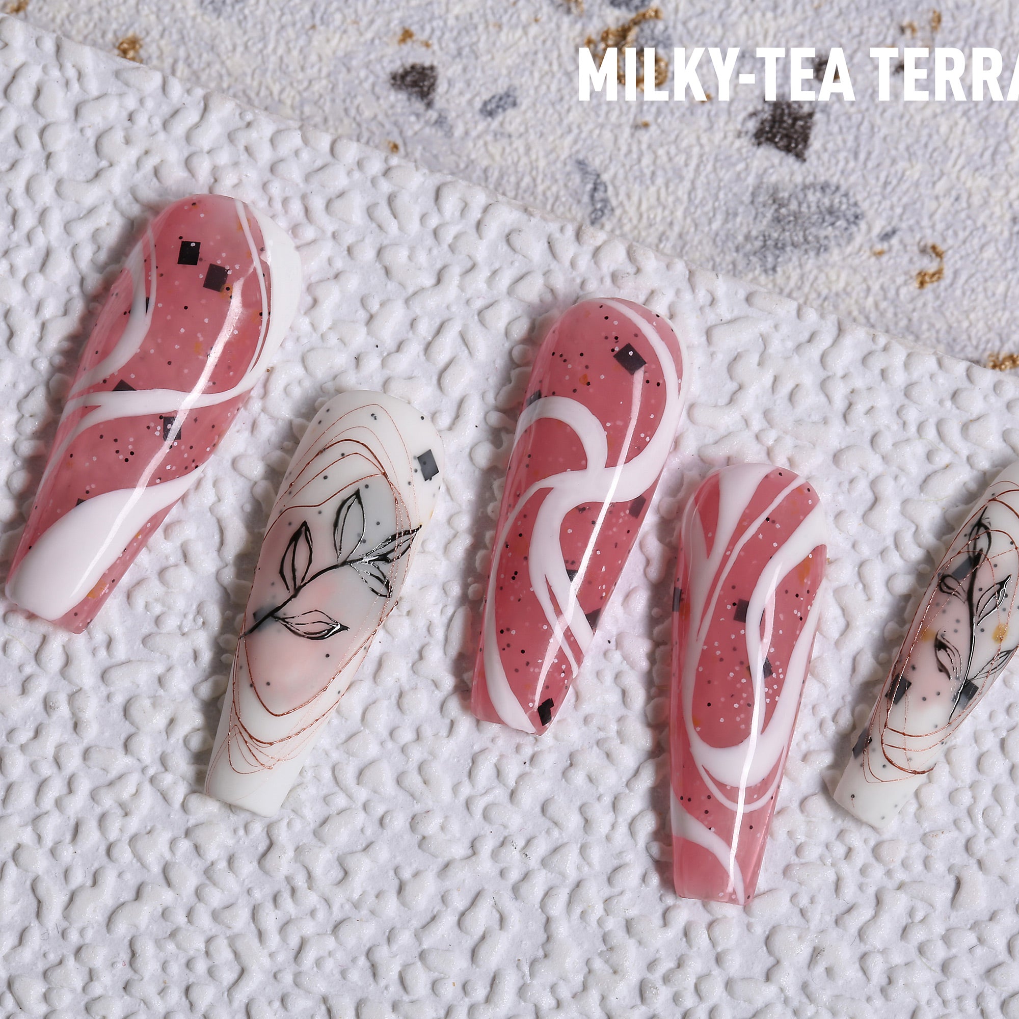 Milky-Tea Terrazzo Gel