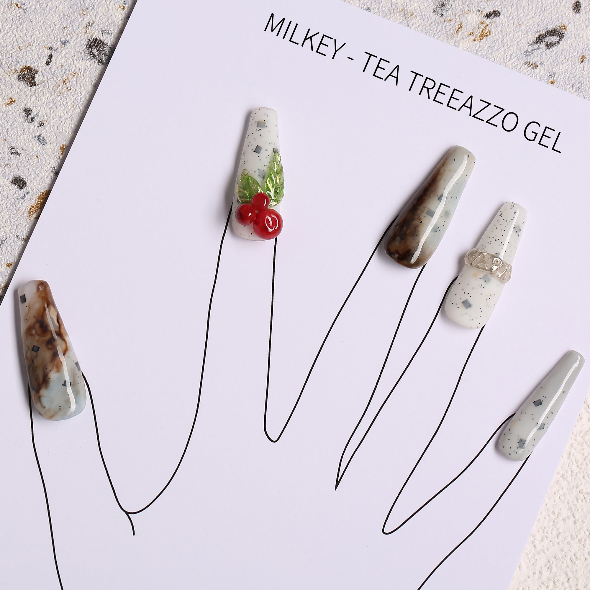 Milky-Tea Terrazzo Gel